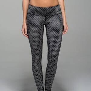 Lululemon Wunder Under Pant Legging Tri Geo Silver Spoon Black